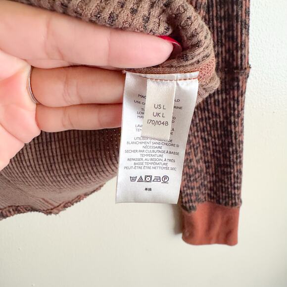 Free People Brown and Tan Button-Down Top - Picture 5 of 9